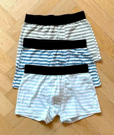 3x dětské pruhované boxerky slipy Sinsay vel XS 10 - 13 let