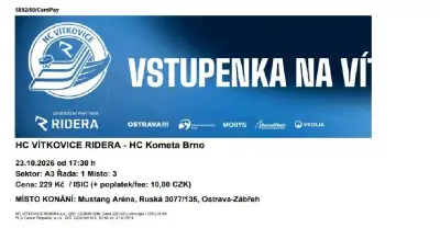 HC VÍTKOVICE vs HC Kometa Brno 23.10.2026