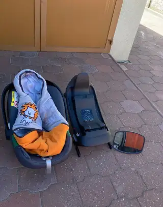 Vajíčko Cybex Aton+fusak+zpětné zrcátko na opěrku
