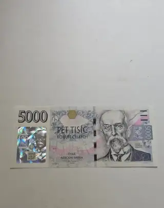 BANKOVKA 5000 Kč s přítiskem , ČNB k výročí 100 let