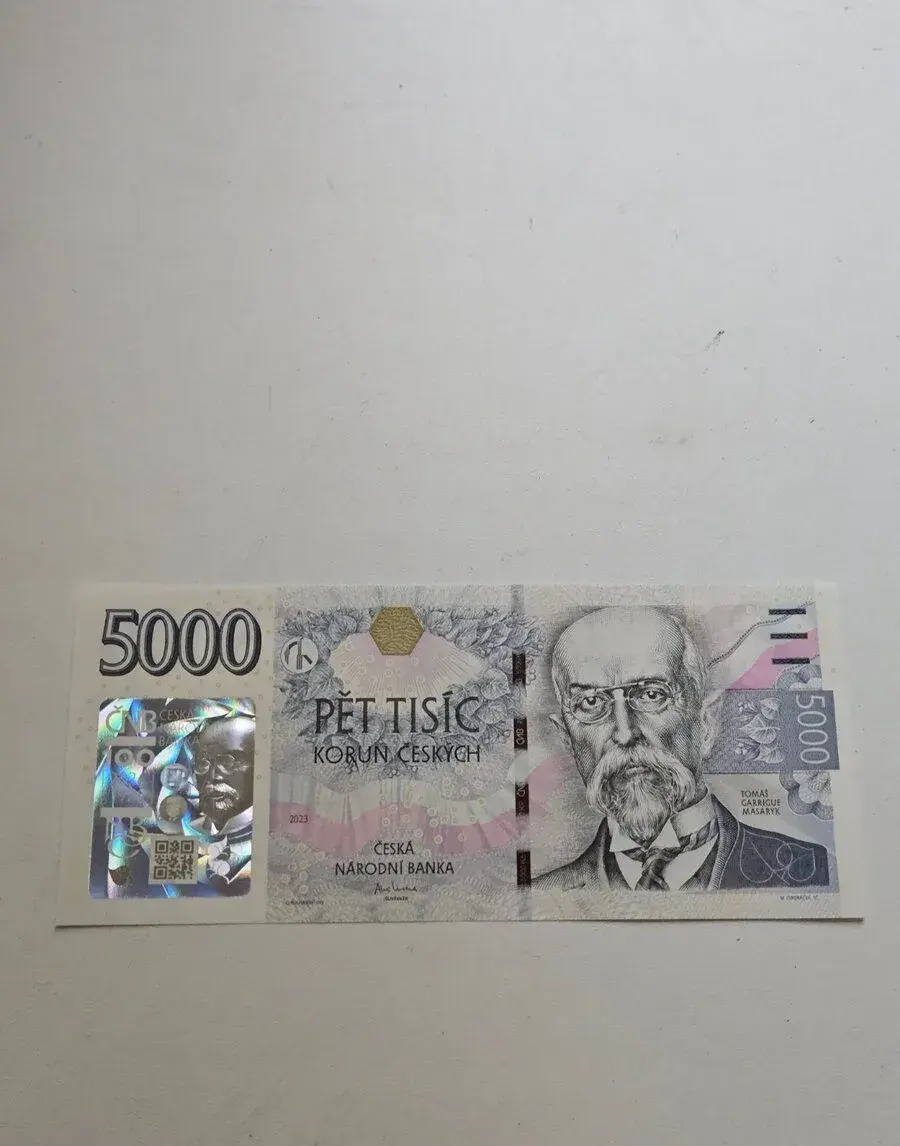 BANKOVKA 5000 Kč s přítiskem , ČNB k výročí 100 let