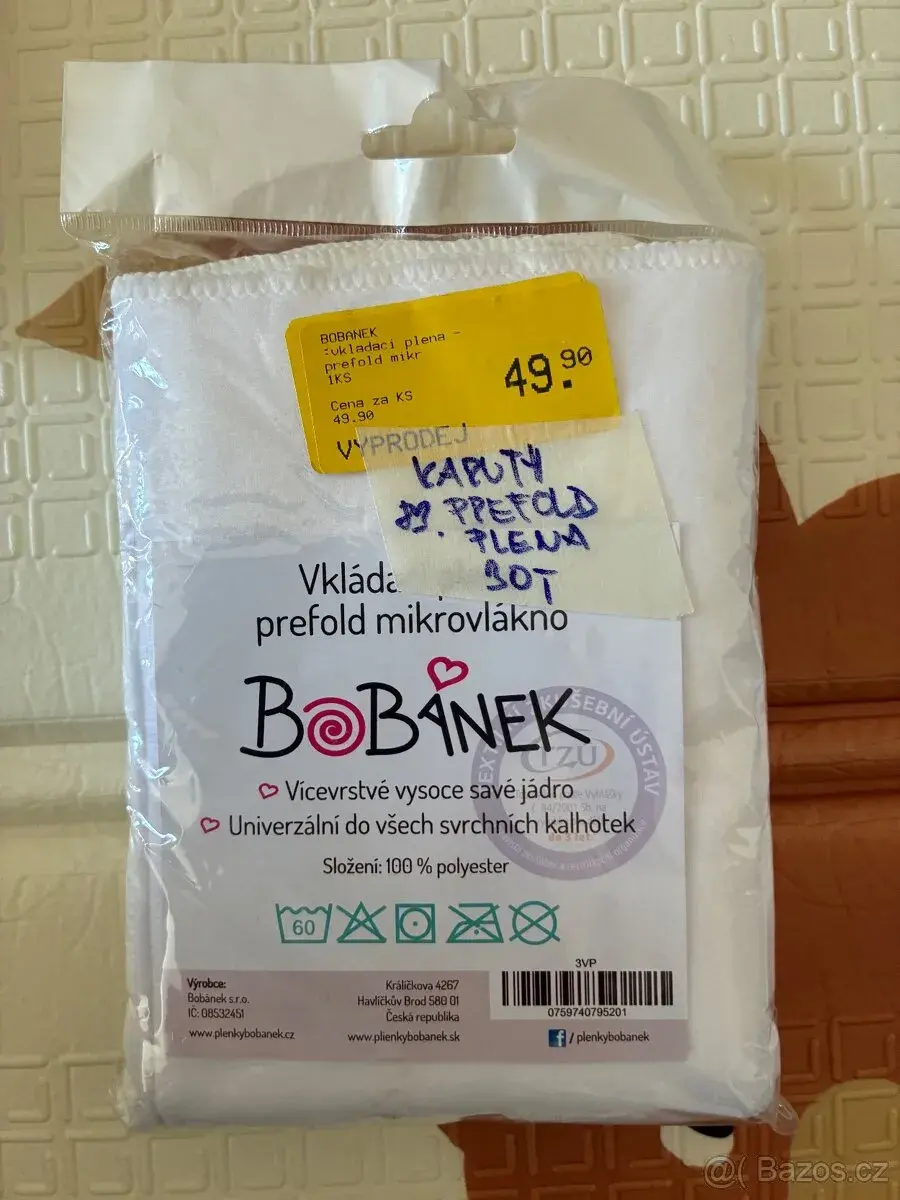Prefold vkládací plena