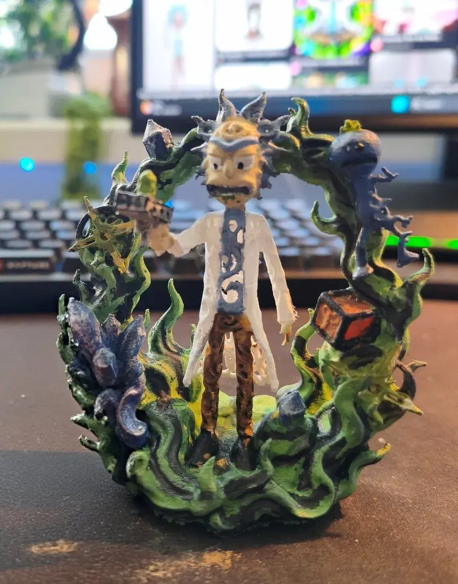 ručně malovaná figurka Rick Sanchez v portálu