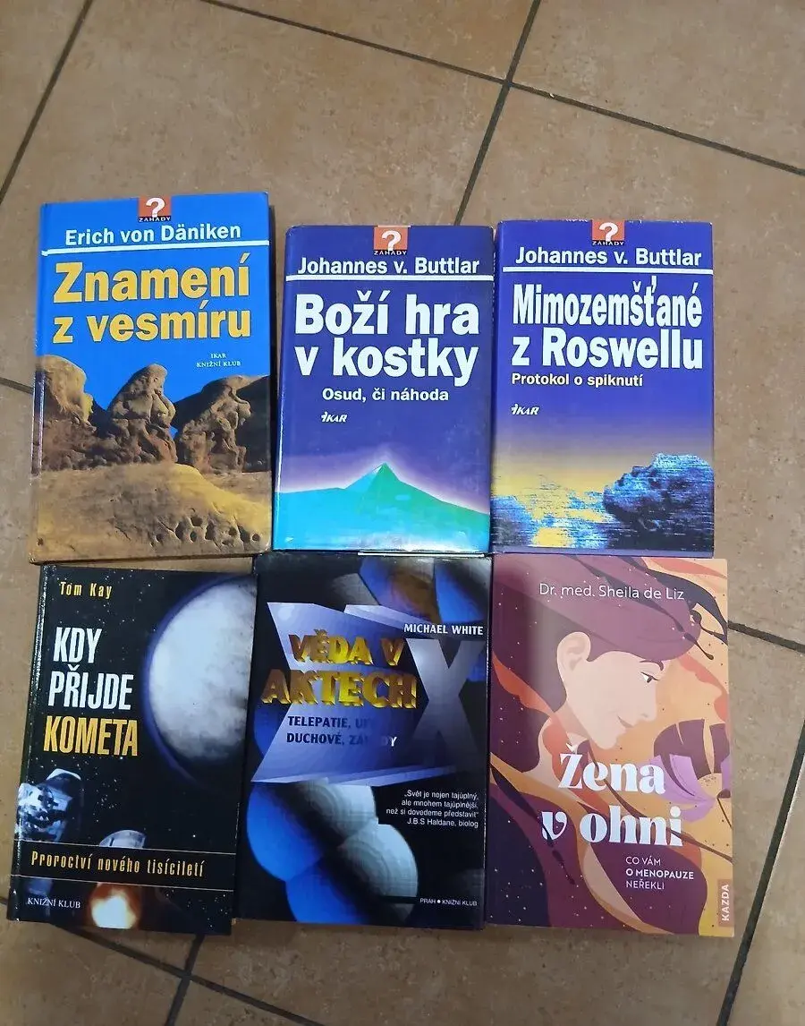 Knihy- vesmír, mimozemšťané, klimakterium