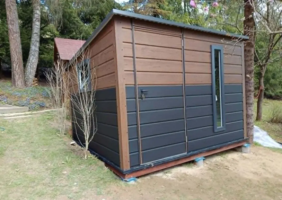 Zahradní domek 3×3m – Zlatý dub/okno“ pestra BOHYSKA 2″