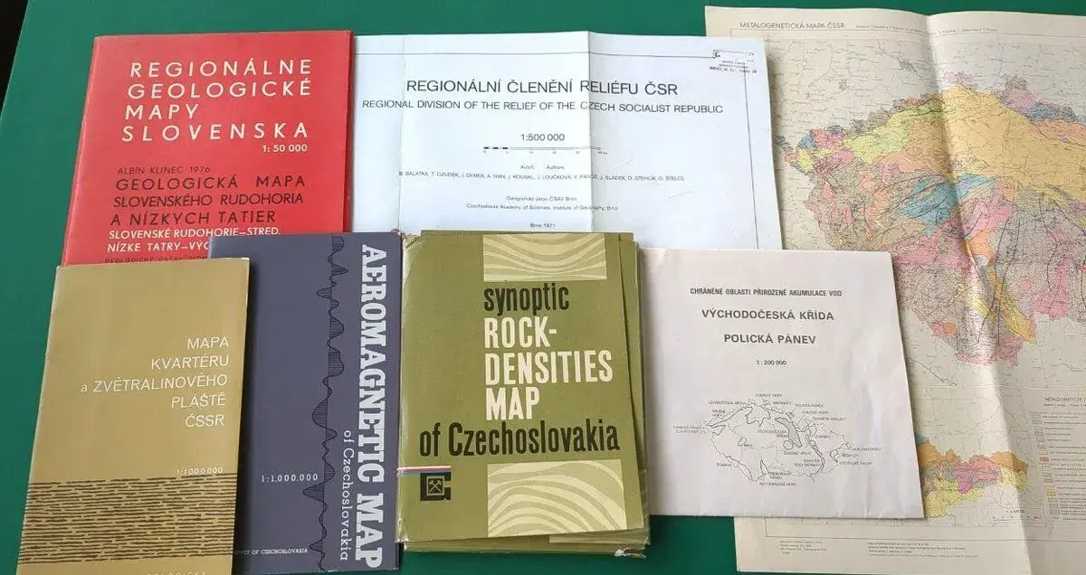 Mapy odborné, geologie, nerostné suroviny