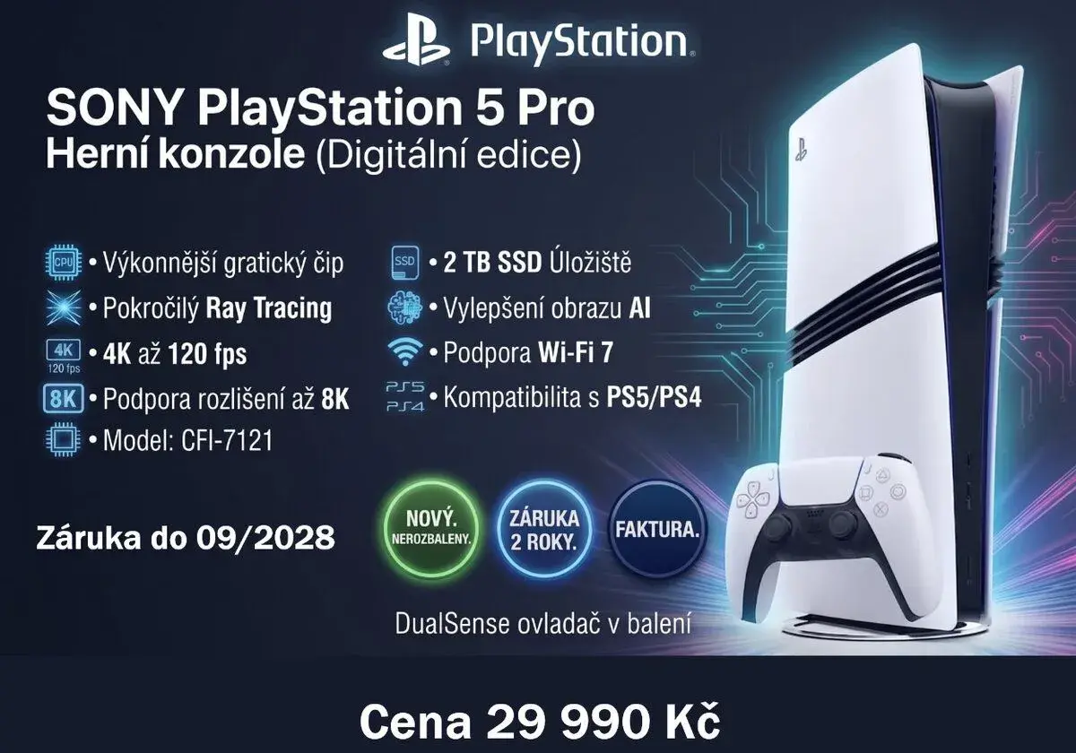 PlayStation 5 Pro 2TB (Nový Nerozbalený) Záruka 2 Roky Alza