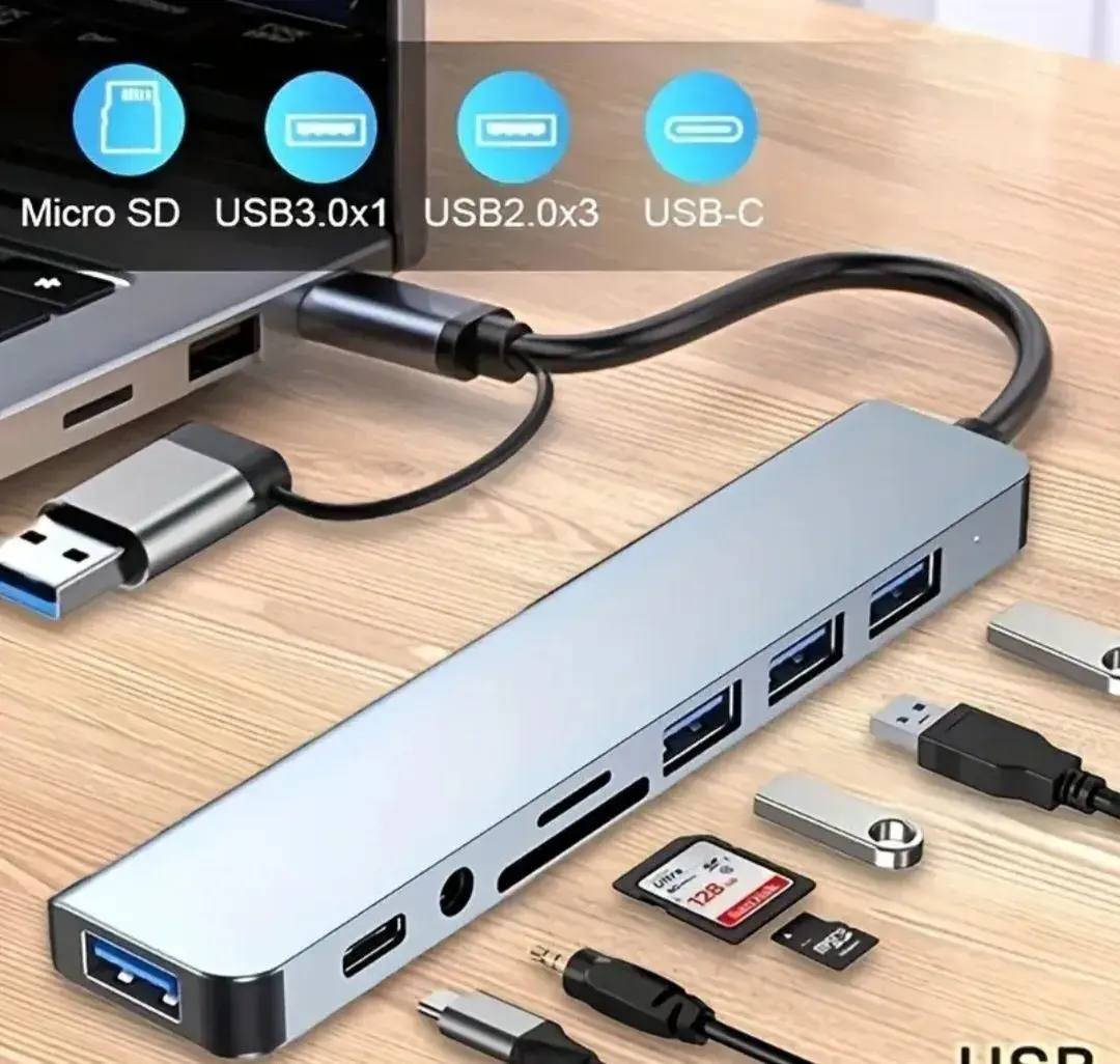 USB-C/USB hub s SD,microSD, USB 3.0&USB 2.0,Jack