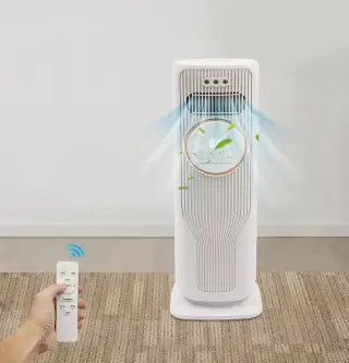 Ventilátor pro chlazení/topení s dálkovým a zvlhčováním