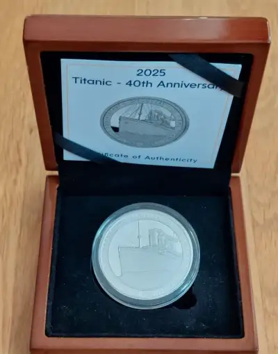 Silver coin Titanic 40th Anniversary of Discovery 2025,PROOF