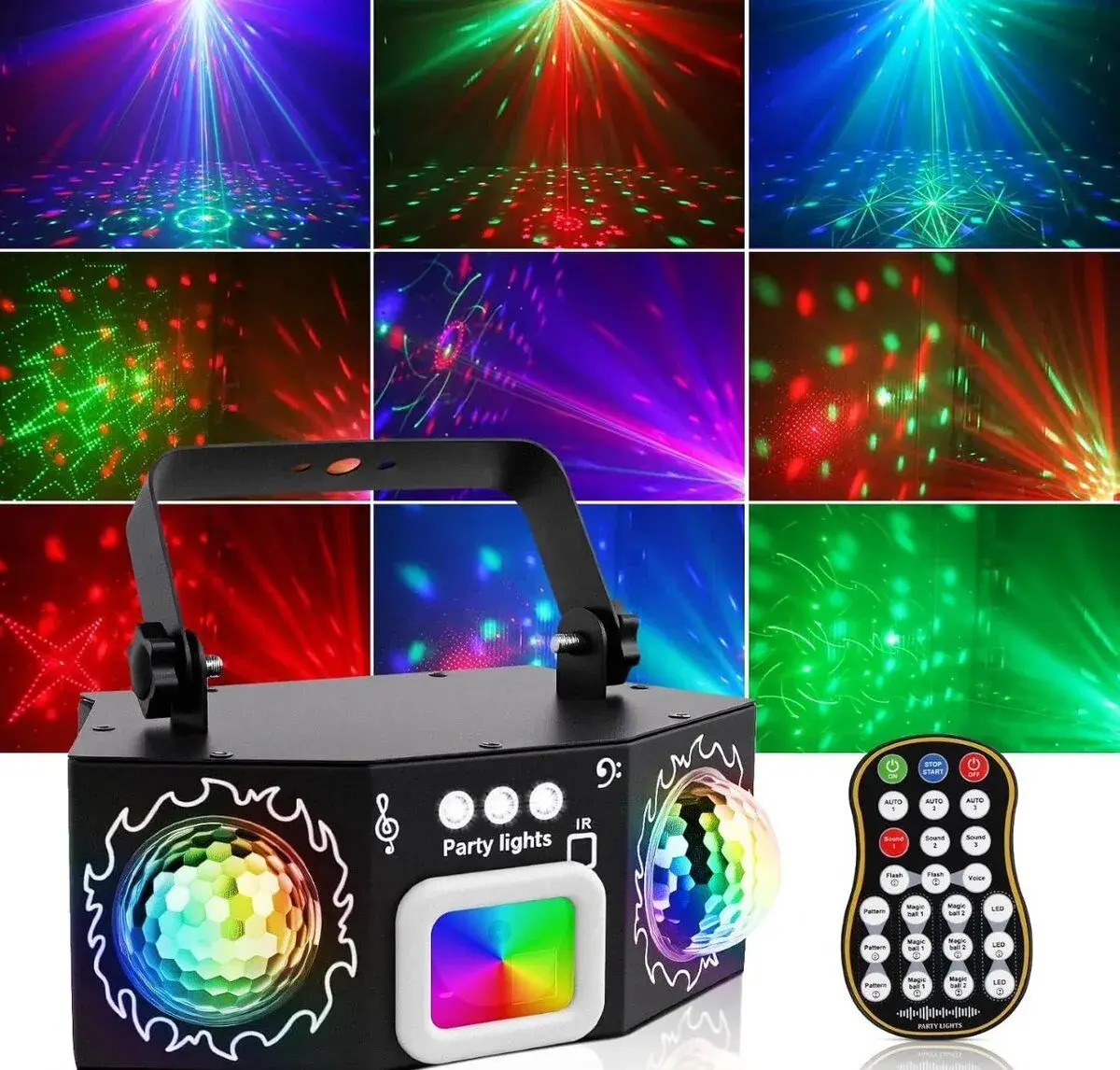 disco světelo se 2 RGB disco koulemi pódiové osvětlení
