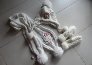 komplet čepice, šála a rukavice vel. 98/104 Hello Kitty