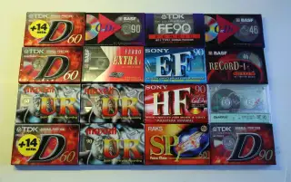 Audiokazety Basf, TDK, Maxell, SOny, Goldstar, Raks
