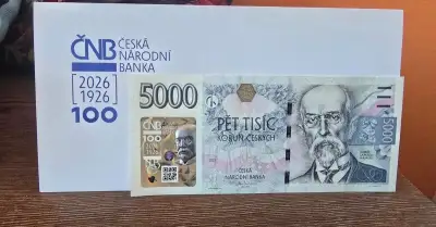 Bankovka 5000 Kč s přítiskem ČNB série L,R,X,V,S,Y