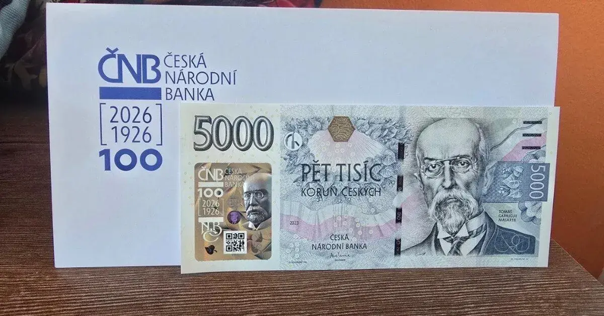 Bankovka 5000 Kč s přítiskem ČNB série L,R,X,V,S,Y