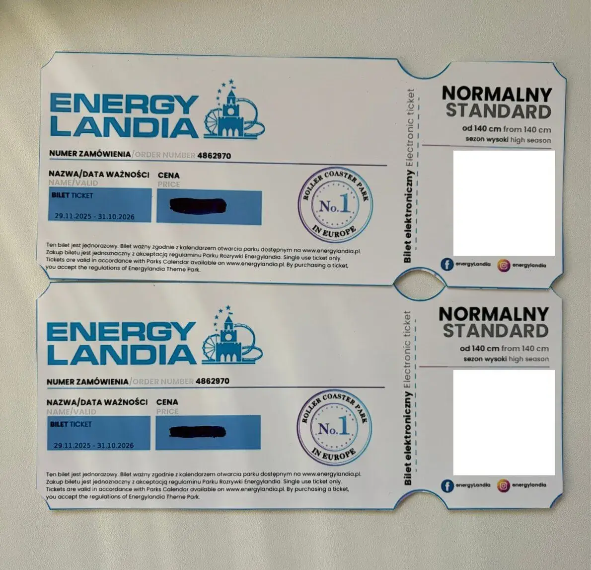 Vstupenky do Energylandie 2x