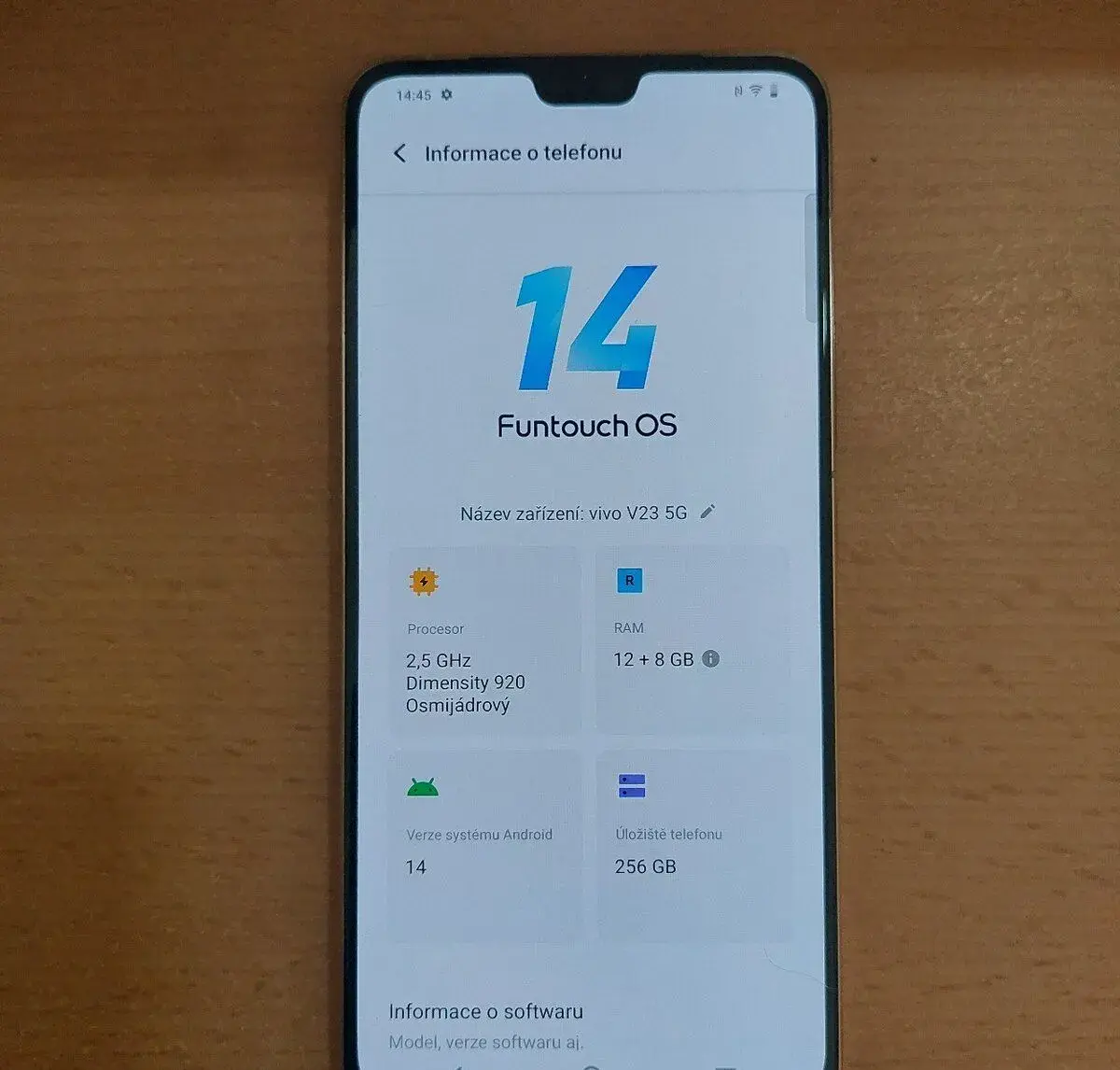 Mobil Vivo V23 5G, 256 GB, RAM 12+8 GB, STAV