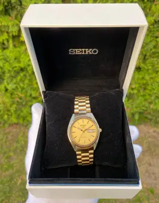 Zlaté hodinky Seiko 5 Automatic s krabičkou
