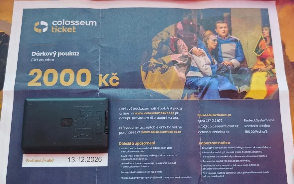 🎟️ DÁRKOVÝ POUKAZ COLOSSEUM TICKET – 2 000 Kč