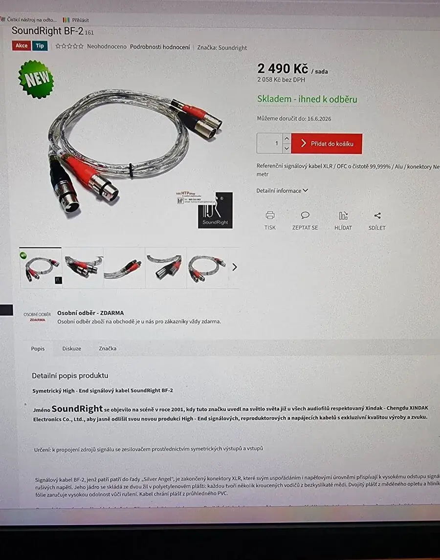 Propojovací xlr kabel SoudRight BF-2