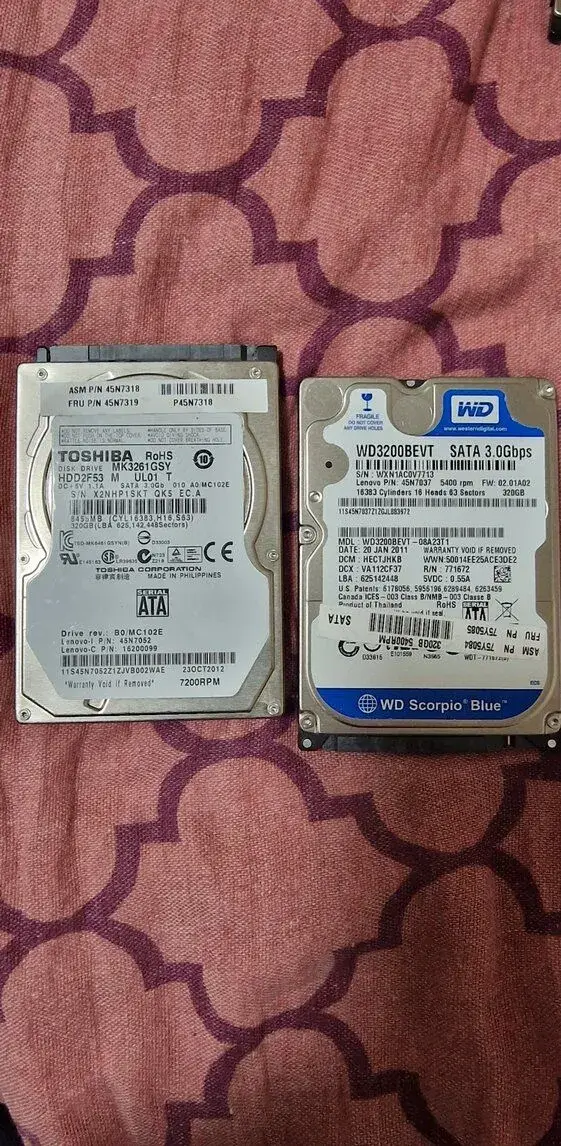 HDD TOSHIBA 320GB,WD 320GB