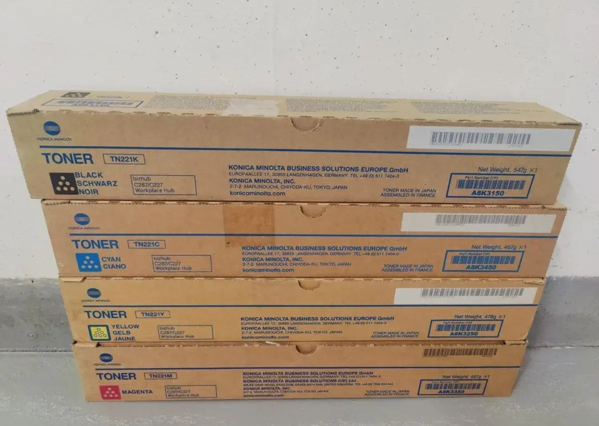 Konica Minolta TN221K,C,M,Y, sada originálních tonerů
