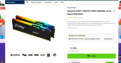 Kingston FURY 16GB KIT DDR5 6000MHz CL36 Beast RGB EXPO (2x8