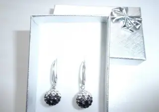 Ag Náušnice kuličky Crystal