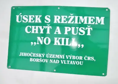 Cedule tabulka kovová rybářská za včetně poštovného 300 kč