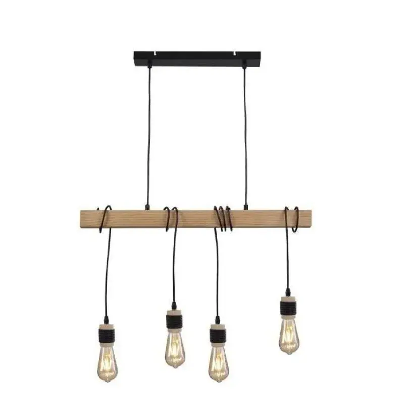 Závěsná stropní lampa Detroit - černá/přírodní