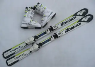 456. Lyže NORDICA - 130 cm + boty HEAD 36 eu - set