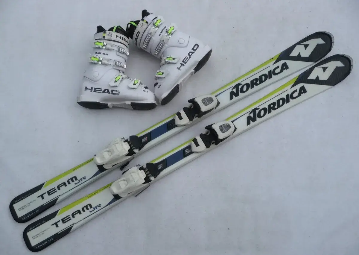 456. Lyže NORDICA - 130 cm + boty HEAD 36 eu - set