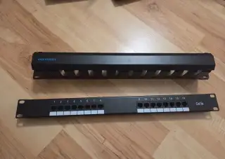 CAT5e patch panel + cable manager