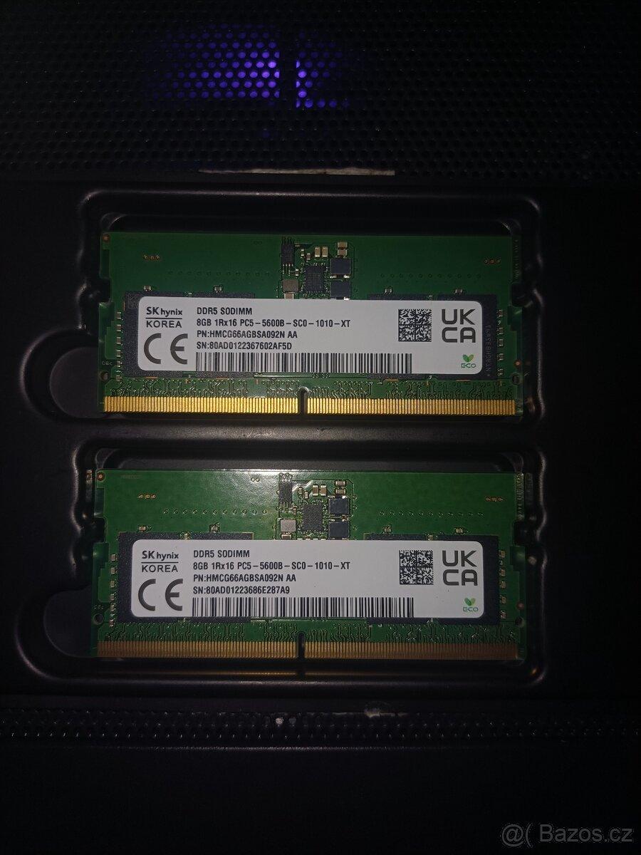 RAM do notebooku 16GB (2×8GB) DDR5 5600MHz SO-DIMM