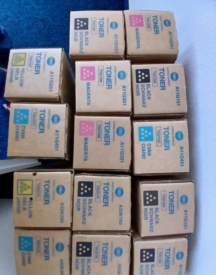 Konica Minolta TN216 / TN321 – originální tonery, nové, 14 k