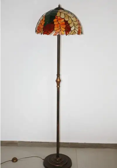 Vitrážová stojací lampa průměr 40, v.160 cm-Nová