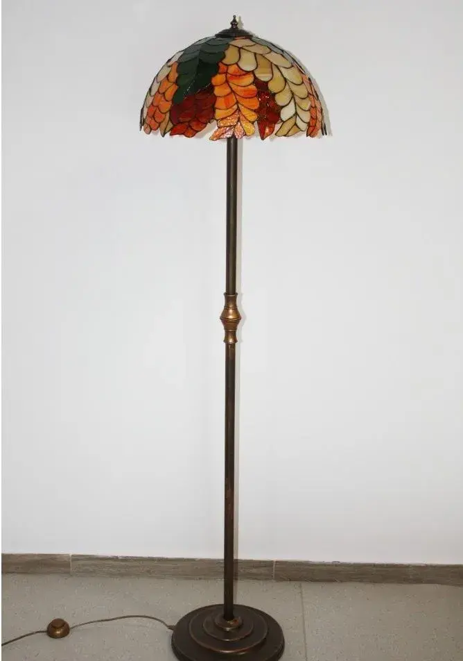 Vitrážová stojací lampa průměr 40, v.160 cm-Nová
