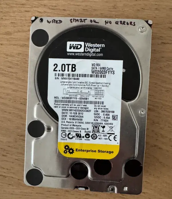 Western Digital RE 2TB 7200RPM SATA 3.5"