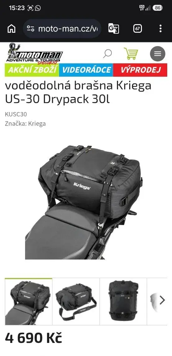 Vodětěsná brašna Kriega US-30 Drypack 30l