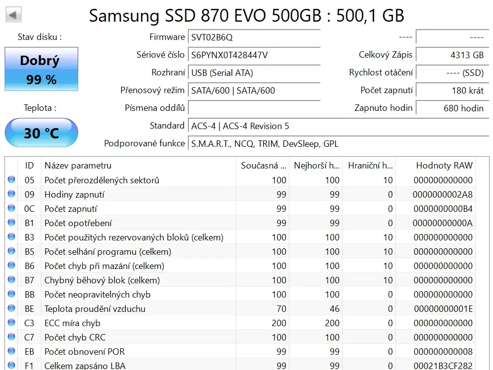 SSD Samsung 500Gb 5/2022