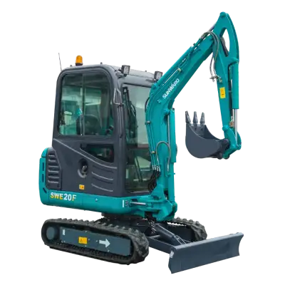 🚜 Mini bagr SWE20F – pujčovna, pronájem minibagru , 2 tuny