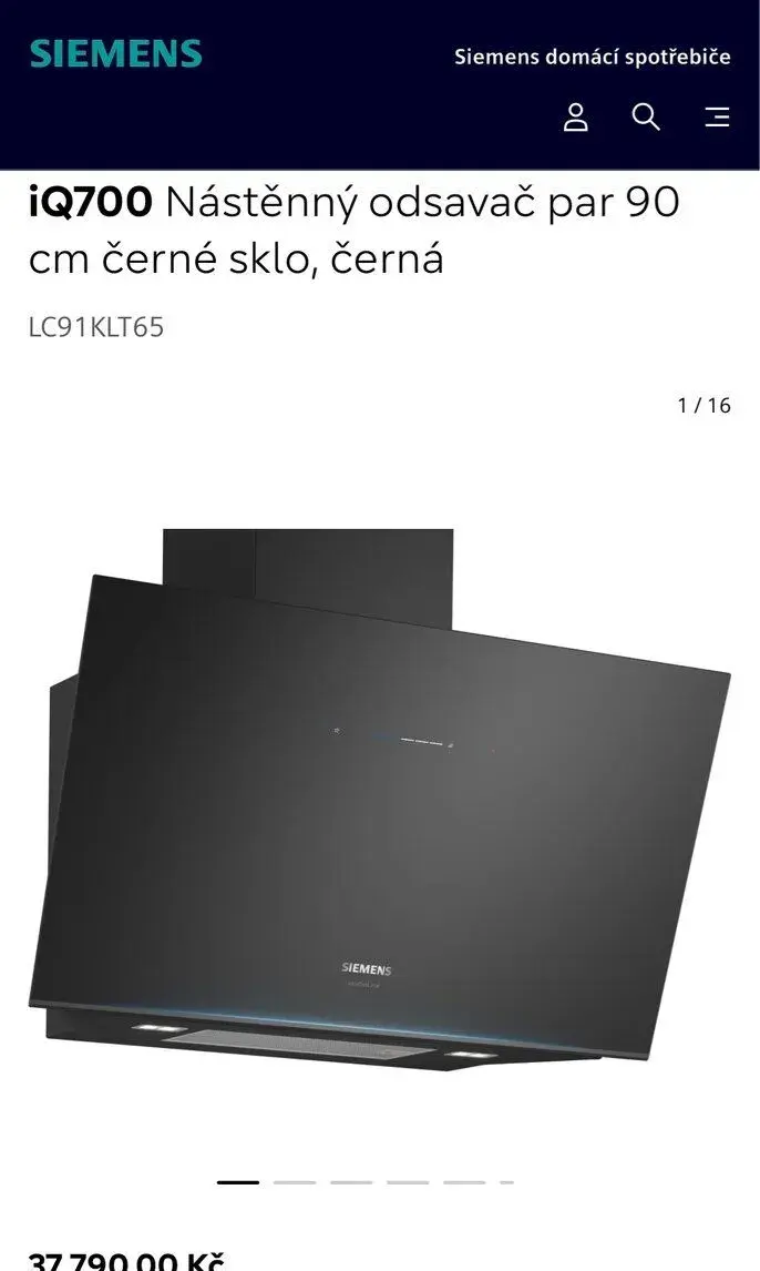 Nový odsavač par SIEMENS STUDIOLINE LC91KLT65 iQ700 - 90 cm
