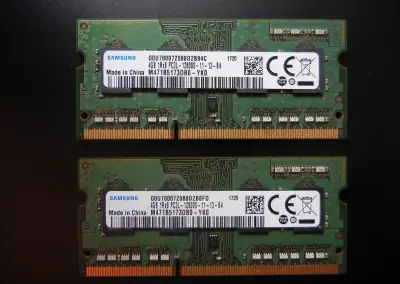 Paměti Samsung 4GB DDR3 SODIMM, 1600MHz