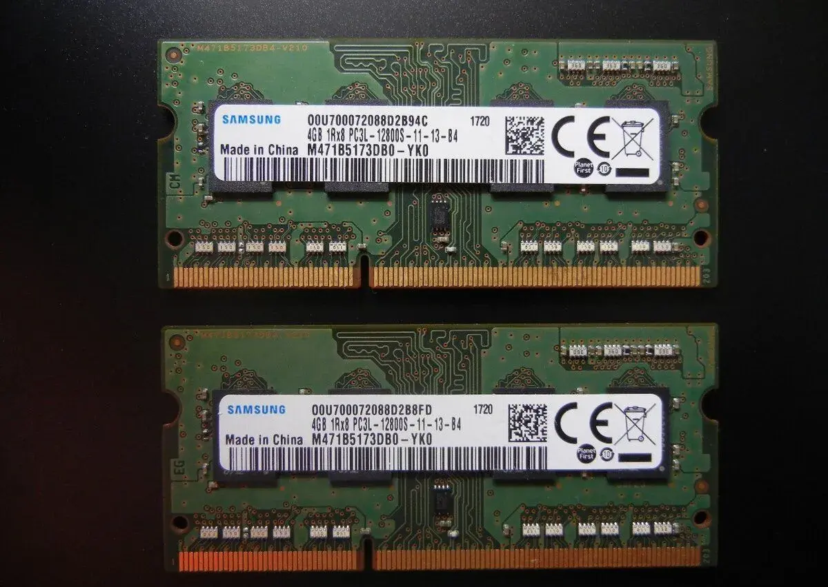 Paměti Samsung 4GB DDR3 SODIMM, 1600MHz