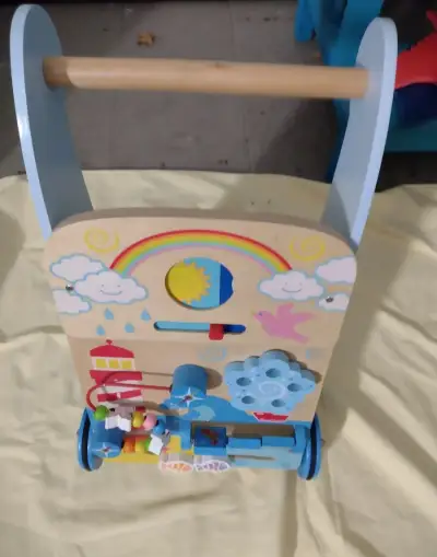 Chodítko Bigjigs Baby Dřevěné aktivní chodítko moře