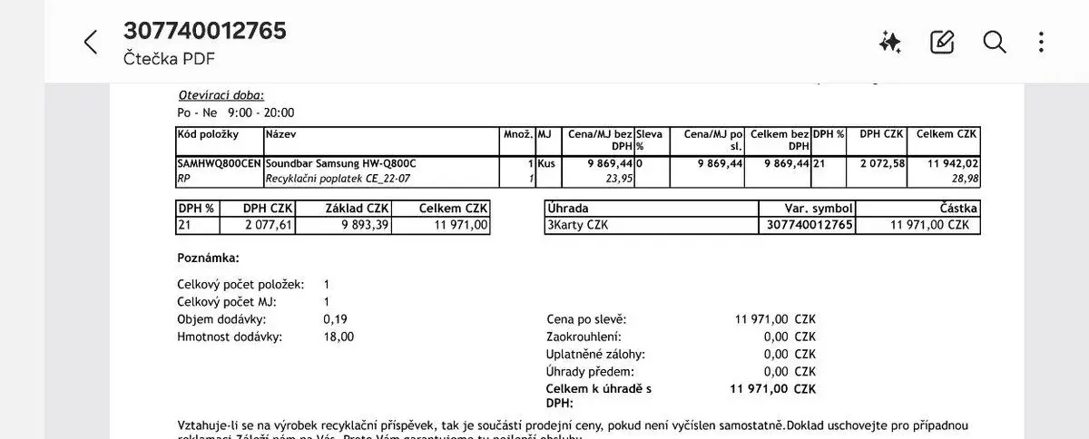 Samsung HW-Q800C + bezdrátová zadní repro SWA-9500S (Komplet