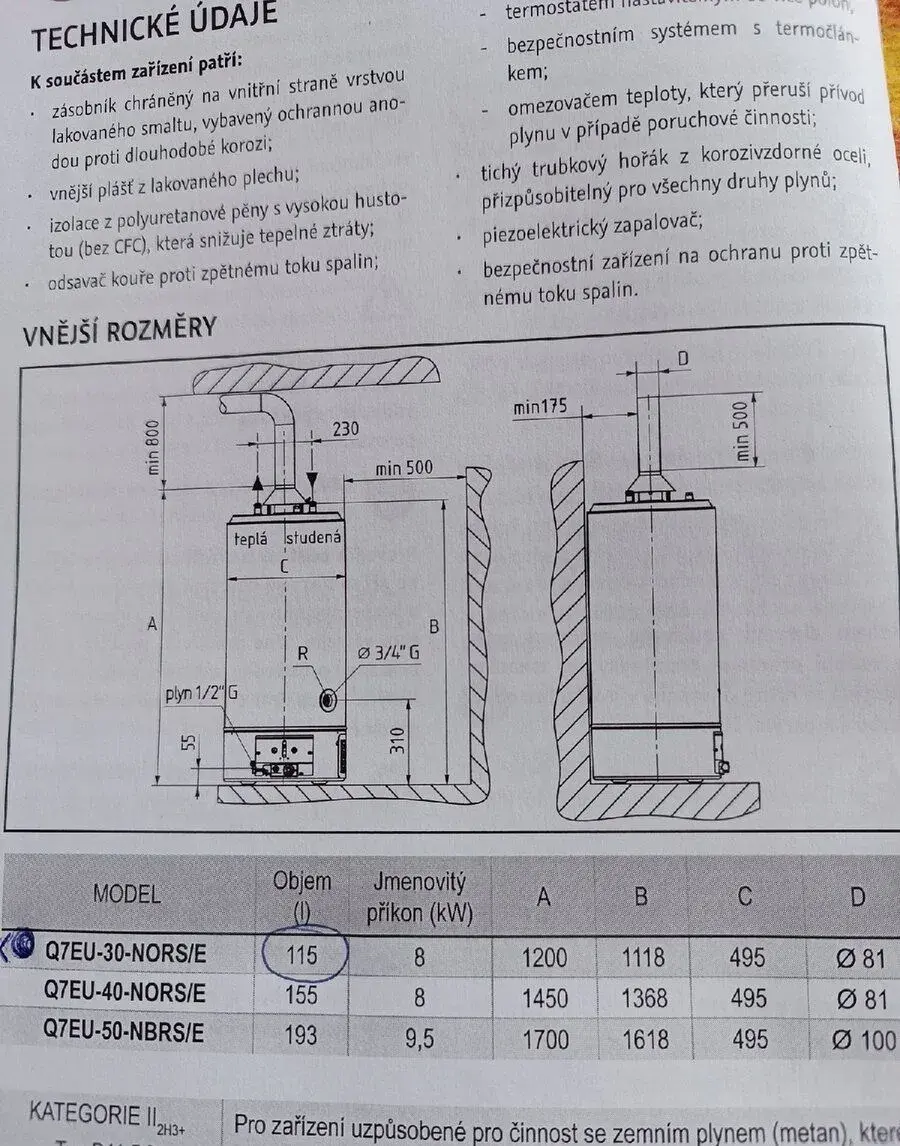 Plynový ohřívač vody