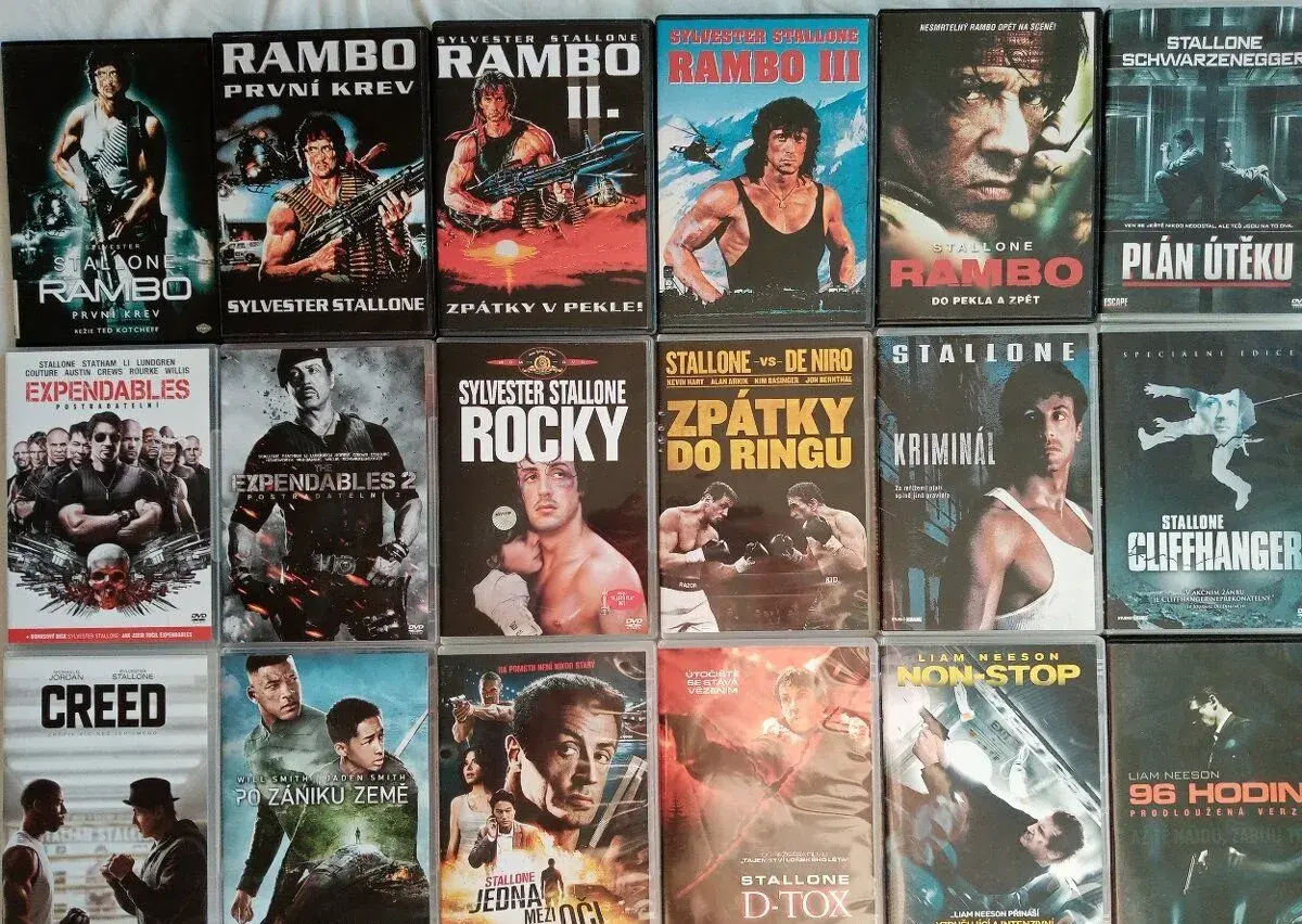 180 DVD chlapských akčních filmů od 66 Kc