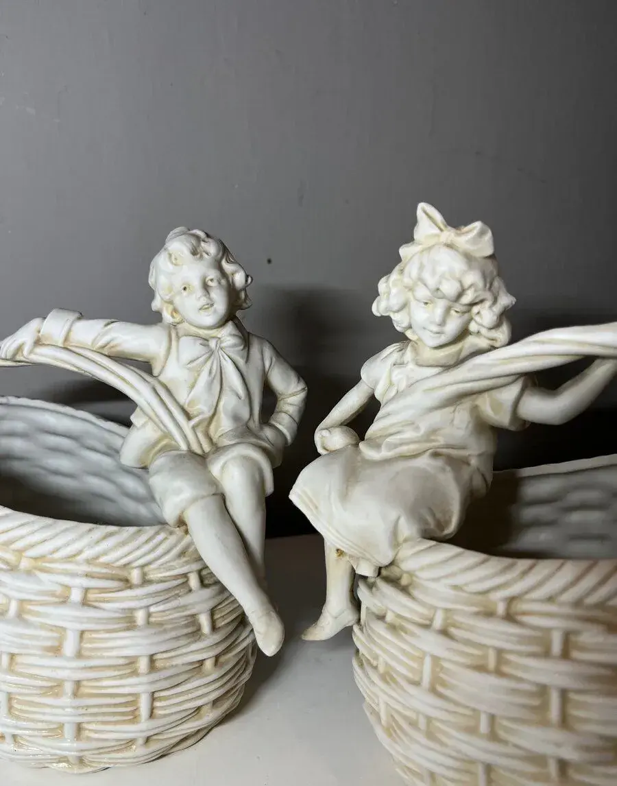 Starožitné párové žardiniéry Ackermann & Fritze stav