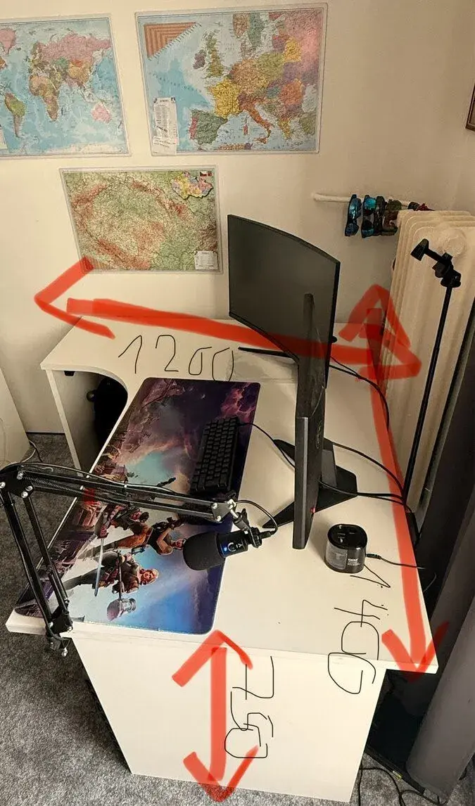 Stůl psací levý,bílý